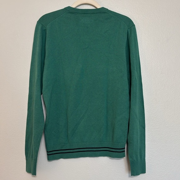 Bonobos x Maide Cotton V Neck Sweater in Green Heather - Picture 4 of 4